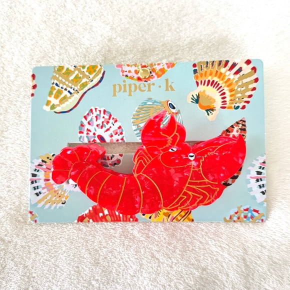 Piper K Accessories - Piper K Large Red Lobster Hair Claw Clip